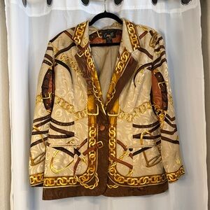 Vintage Cory B New York Silk Chain Print Jacket – Equestrian Style